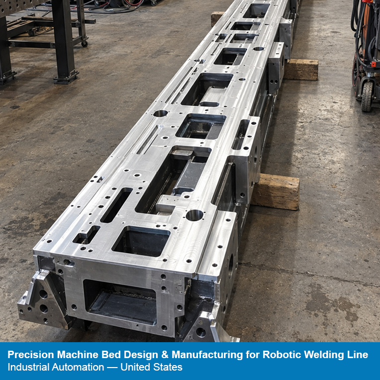 Precision Machine Bed Design & Manufacturing for Robotic Welding Line — Industrial Automation — United States